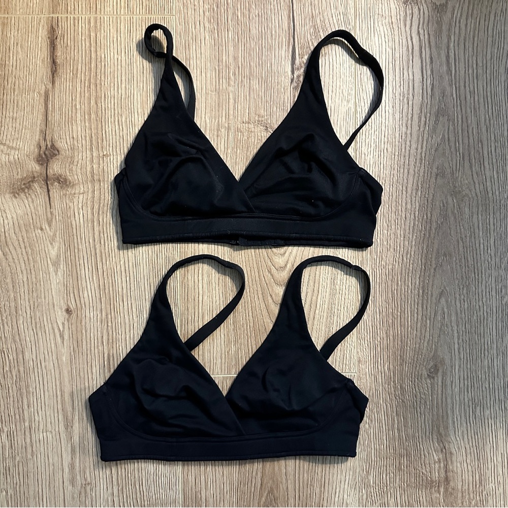 Some Set of 2 Bundle of Black Unpadded Adjustable Bralettes in Size 32B